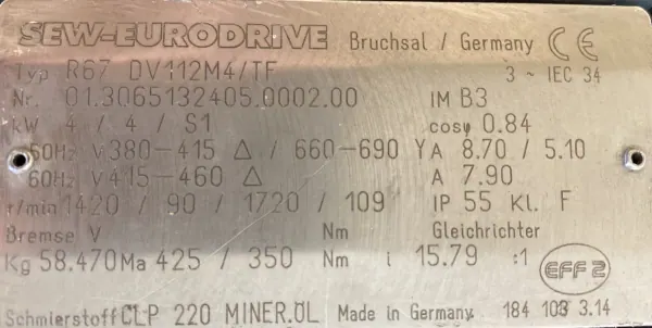 Motoreduktor / przekładnia 4kW 90obr. SEW - zdjęcie 2
