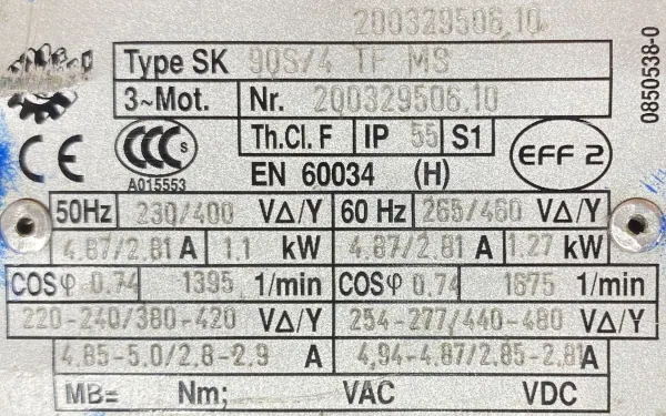 Motoreduktor / przekładnia 1,1kW 83obr. 3fazowy NORD - zdjęcie 2