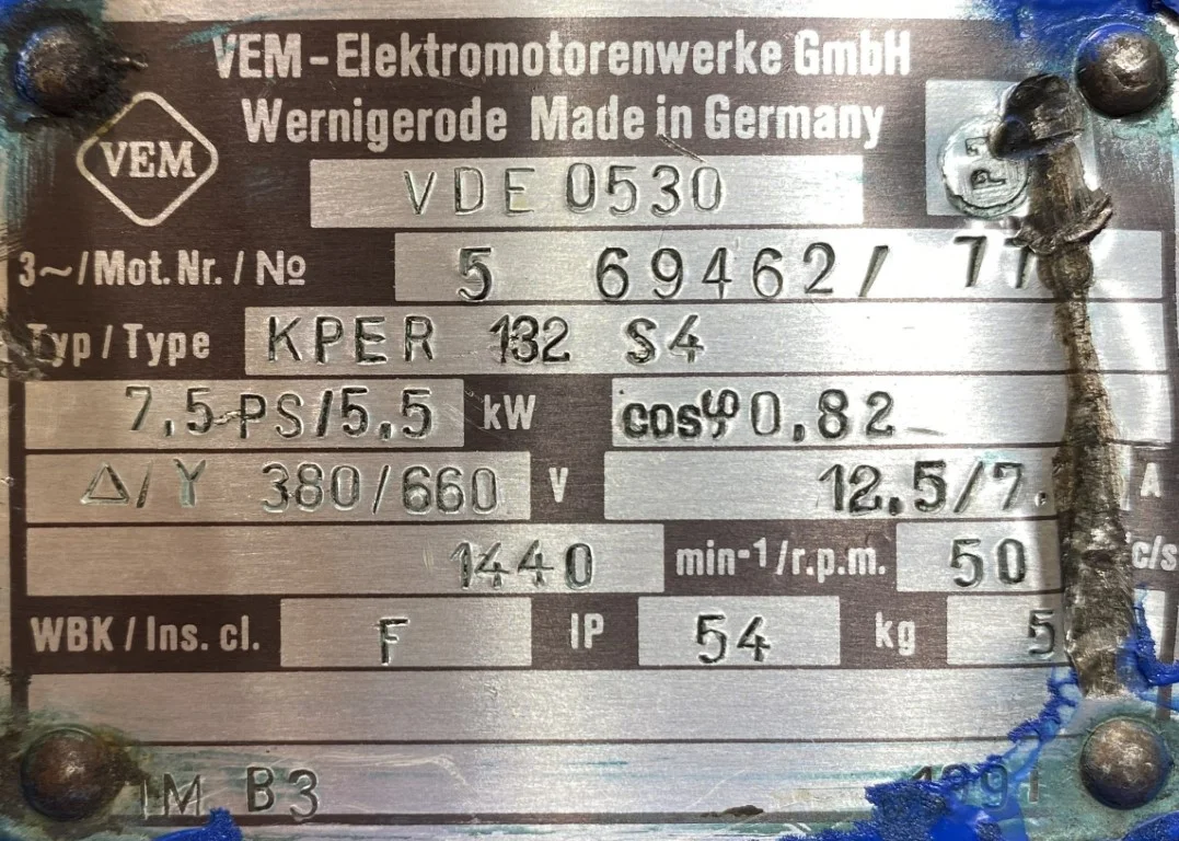 Silnik elektryczny 5,5kW 1440obr. 3fazowy VEM - zdjęcie 2