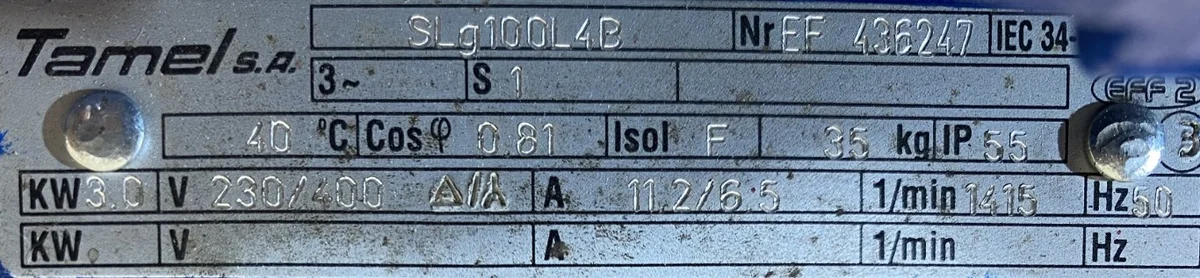 Silnik elektryczny 3kW 1415obr. 3fazowy Tamel - zdjęcie 2