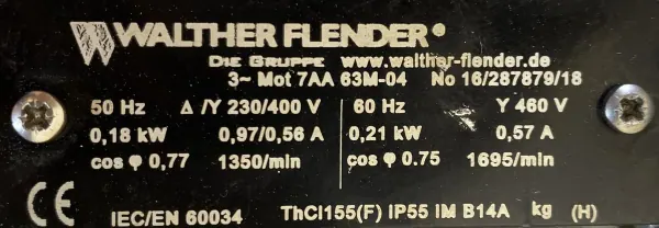 Motoreduktor / przekładnia 0,18kW 180obr. 3fazowy - zdjęcie 2