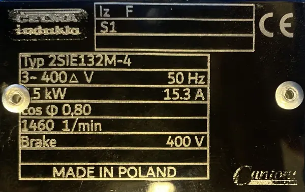 Silnik elektryczny 7,5kW 1460obr. 3fazowy HAMULEC INDUKTA - zdjęcie 2