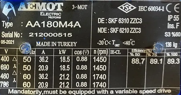 Silnik elektryczny 18,5kW 1450obr. 3fazowy - zdjęcie 2