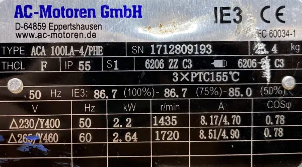 Silnik elektryczny 2,2kW 1435obr. 3fazowy IE3 - zdjęcie 2