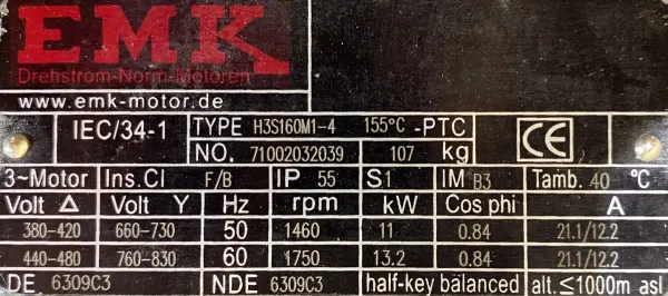 Silnik elektryczny 11kW 1460obr. 3fazowy - zdjęcie 2