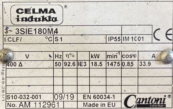 Silnik elektryczny 18,5kW 1475obr. 3fazowy INDUKTA IE3 - zdjęcie 2