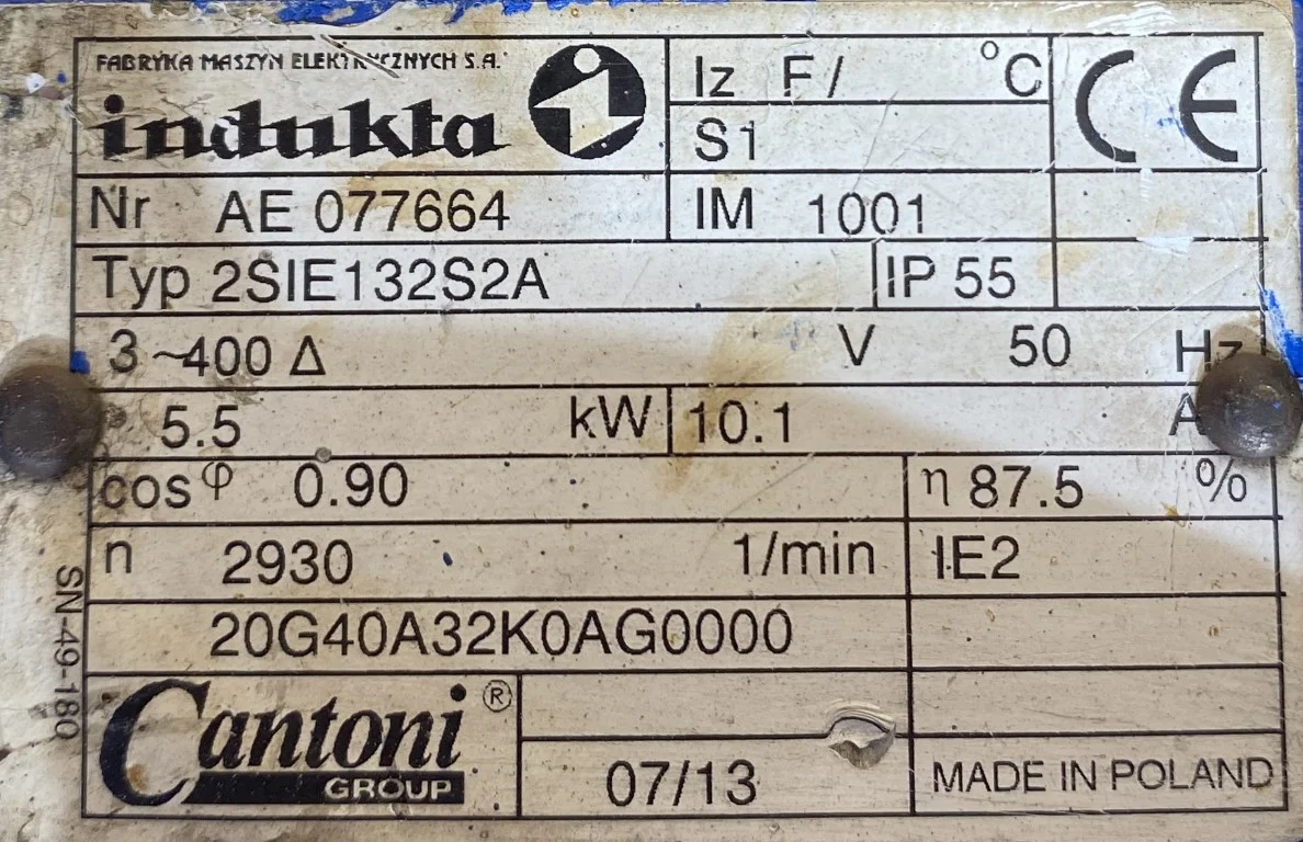 Silnik elektryczny 5,5kW 2930obr. 3fazowy INDUKTA IE2 - zdjęcie 2