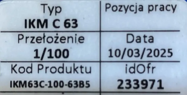 Motoreduktor / przekładnia 0,25kW 13,4obr. 3fazowy - zdjęcie 4