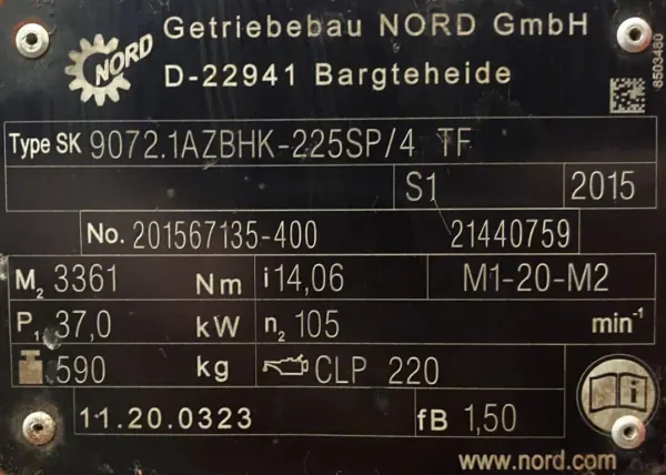 Motoreduktor / przekładnia 37kW 105obr. NORD - zdjęcie 4