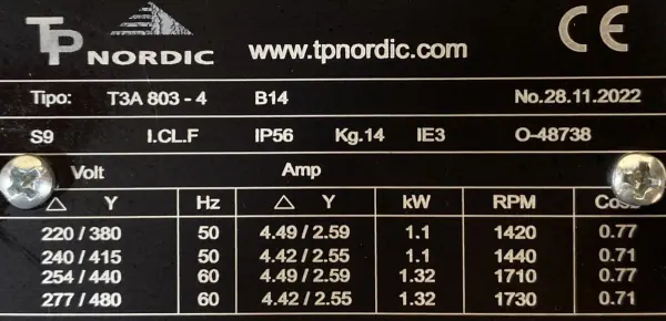 Motoreduktor / przekładnia 1,1kW 79obr. 3fazowy - zdjęcie 2
