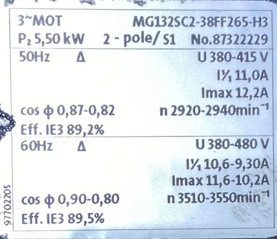 Silnik elektryczny 5,5kW 2920obr. 3fazowy IE3 - zdjęcie 2