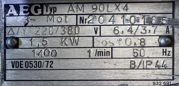 Silnik elektryczny 1,5kW 1400obr. 3fazowy - zdjęcie 2