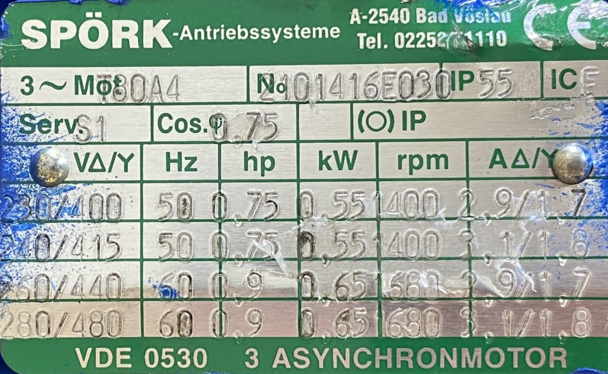 silnik elektryczny 0,55kW 1400obr. 3fazowy - zdjęcie 2