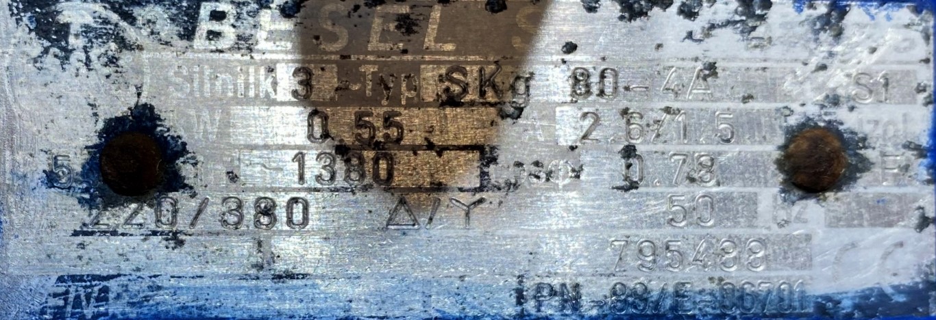 silnik elektryczny 0,55kW 1380obr. 3fazowy BESEL 80B5 - zdjęcie 2