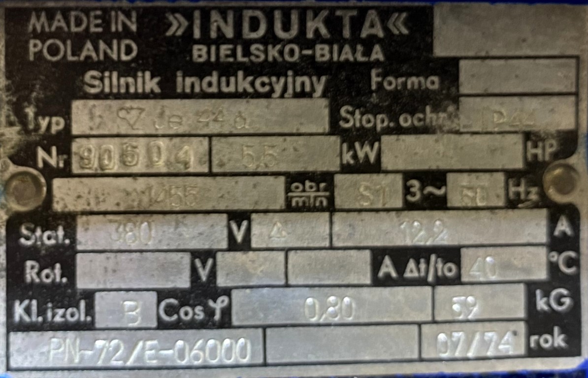 silnik elektryczny 5,5kW 1455obr. 3fazowy Tamel SZJe 44 a - zdjęcie 2