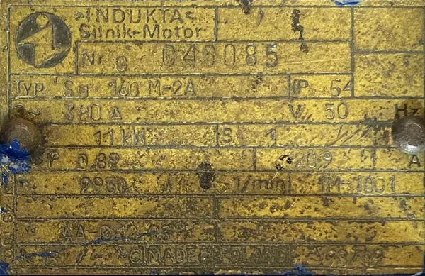 Silnik elektryczny 11kW 2950obr. 3fazowy INDUKTA - zdjęcie 2