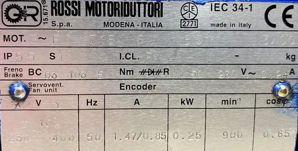 Silnik elektryczny 0,25kW 900obr. 3fazowy HAMULEC - zdjęcie 2