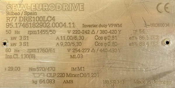 Motoreduktor / przekładnia 3kW 50obr. SEW - zdjęcie 2