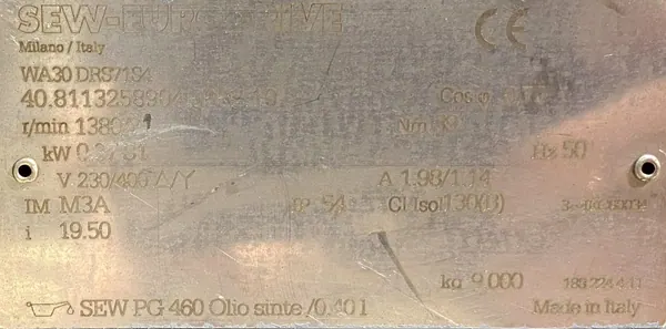 Motoreduktor / przekładnia 0,37kW 71obr. 3fazowy SEW - zdjęcie 2