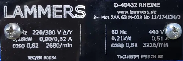 Silnik elektryczny 0,18kW 2680obr. 3fazowy - zdjęcie 2