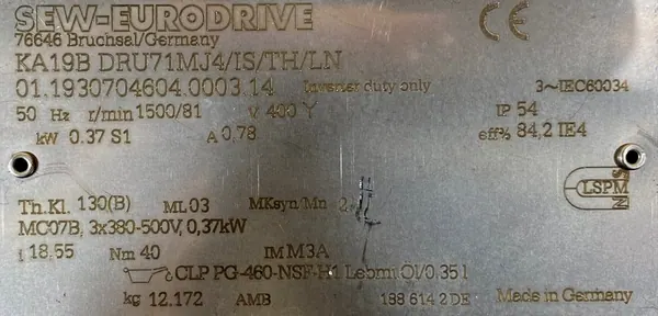 Motoreduktor / przekładnia 0,37kW 81obr. 3fazowy SEW - zdjęcie 2
