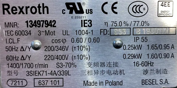Silnik elektryczny 0,25kW 1400obr. 3fazowy BESEL IE3 - zdjęcie 3