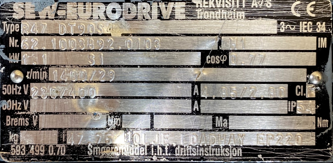 motoreduktor / przekładnia 1,1kW 29obr. 3fazowy SEW - zdjęcie 2