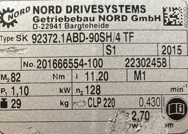 Motoreduktor / przekładnia 1,1kW 128obr. 3fazowy NORD - zdjęcie 3