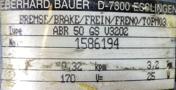Motoreduktor / przekładnia 0,2/0,4kW 37/74obr. 3fazowy HAMULEC BAUER - zdjęcie 3