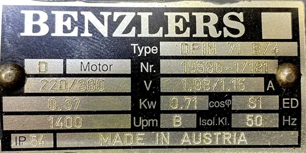 Motoreduktor / przekładnia 0,37kW 140obr. 3fazowy - zdjęcie 2