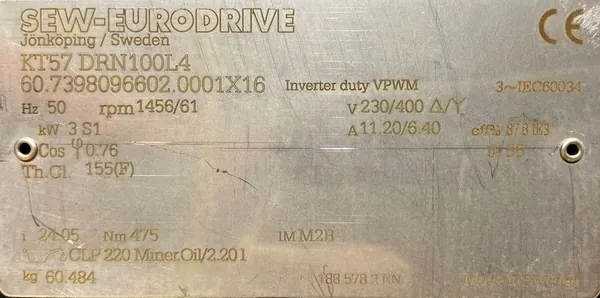 Motoreduktor / przekładnia 3kW 61obr. SEW - zdjęcie 3