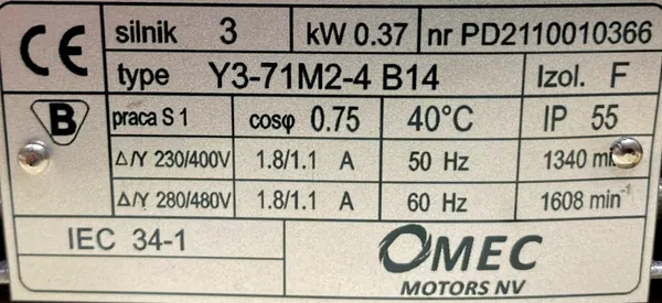 Motoreduktor / przekładnia 0,37kW 24obr. 3fazowy - zdjęcie 2
