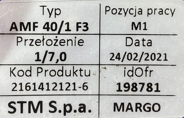Reduktor wstępny / przystawka walcowa AMF 40/1 F3 - zdjęcie 3