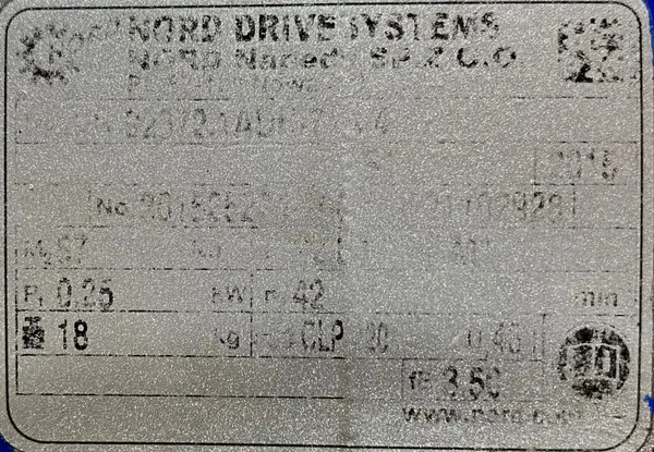 Motoreduktor / przekładnia 0,25kW 42obr. 3fazowy NORD - zdjęcie 2