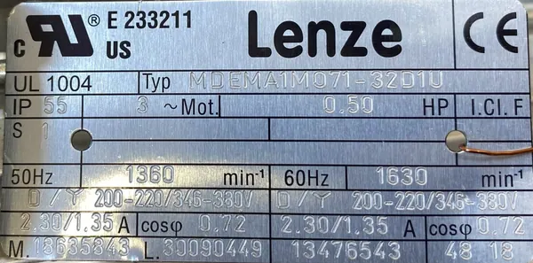 Silnik elektryczny 0,37kW 1360obr. 3fazowy Lenze - zdjęcie 2