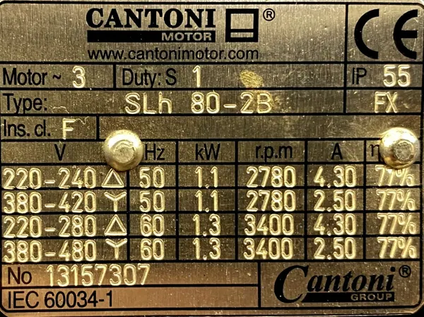 Silnik elektryczny 1,1kW 2780obr. 3fazowy B35 - zdjęcie 2