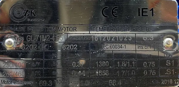Motoreduktor / przekładnia 0,37kW 46obr. 3fazowy - zdjęcie 2