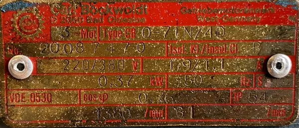 Motoreduktor / przekładnia 0,37kW 61obr. 3fazowy - zdjęcie 2