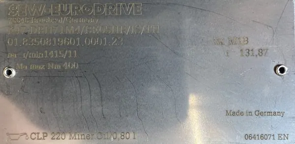 Motoreduktor / przekładnia 0,37kW 11obr. 3fazowy HAMULEC SEW - zdjęcie 3