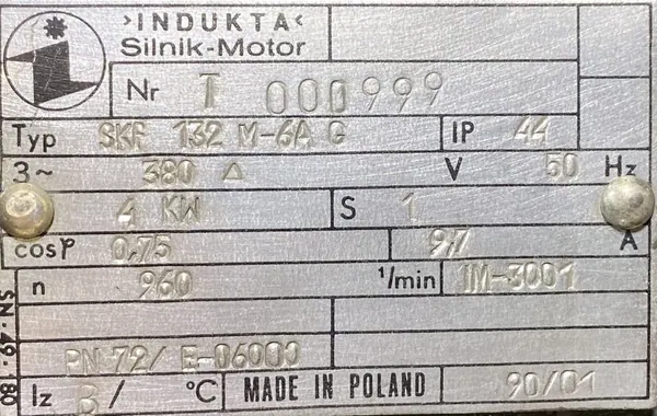 Silnik elektryczny 4kW 960obr. 3fazowy HAMULEC INDUKTA (G) - zdjęcie 2