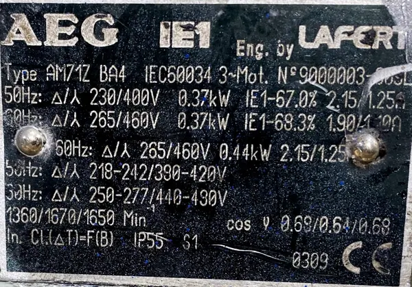 Motoreduktor / przekładnia 0,37kW 57obr. 3fazowy - zdjęcie 2