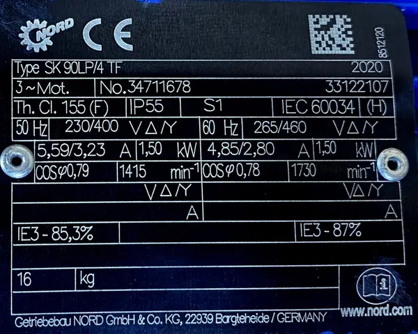 Motoreduktor / przekładnia 1,5kW 43obr. NORD - zdjęcie 2