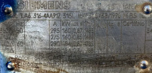 Silnik elektryczny 160kW 1485obr. 3fazowy SIEMENS - zdjęcie 3