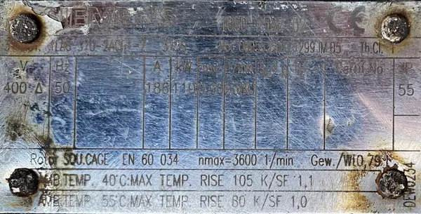 Silnik elektryczny 110kW 2980obr. 3fazowy SIEMENS - zdjęcie 2