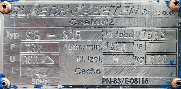 Silnik elektryczny 132kW 1480obr. 3fazowy - zdjęcie 3