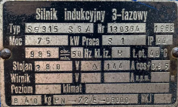 Silnik elektryczny 75kW 985obr. 3fazowy EMIT - zdjęcie 2