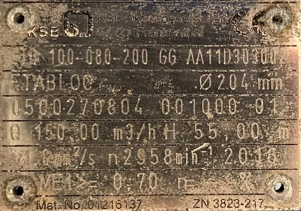 Pompa KSB 30kW 2955obr. - zdjęcie 3
