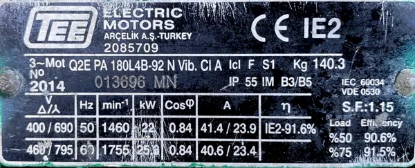 Pompa WILO 22kW 1460obr. BL100/345-22/4 - zdjęcie 2