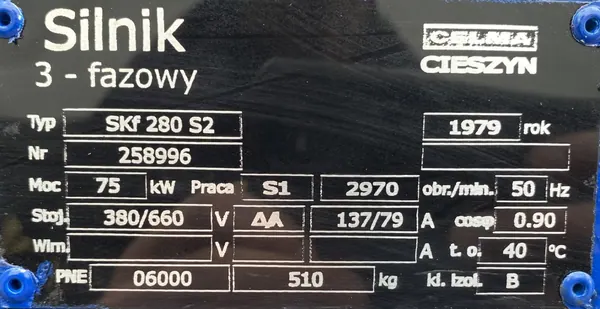 Silnik elektryczny 75kW 2970obr. 3fazowy CELMA - zdjęcie 2