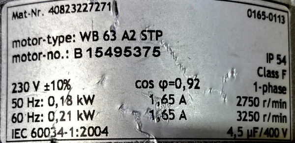 Pompa próżniowa 0,18kW 2750obr. 1fazowa 230V BECKER - zdjęcie 2